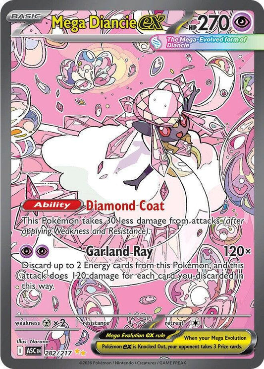 Mega Diancie ex - 282/217 282/217 Special Illustration Rare Ascended Heroes Pokémon card