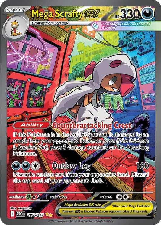 Mega Scrafty ex - 285/217 285/217 Special Illustration Rare Ascended Heroes Pokémon card
