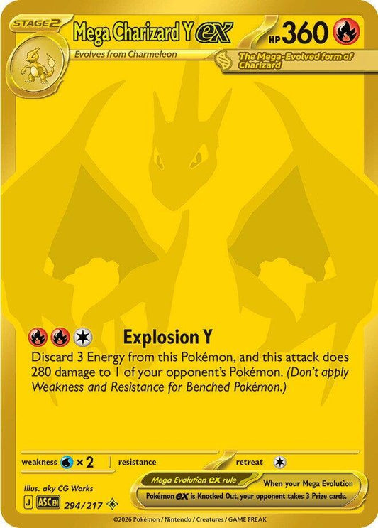 Mega Charizard Y ex - 294/217 294/217 Mega Hyper Rare Ascended Heroes Pokémon card