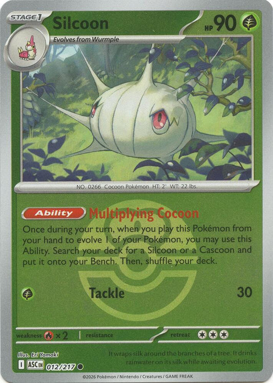 Silcoon (Love Ball) 012/217 Common Ascended Heroes Pokémon card
