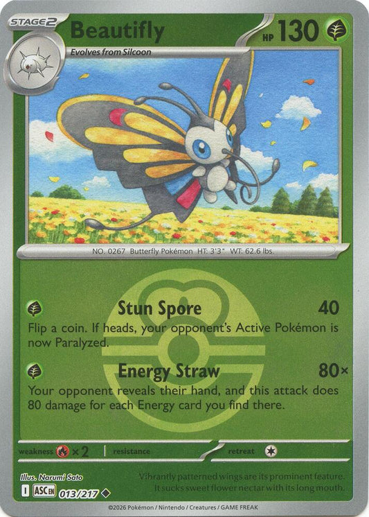 Beautifly - 013/217 (Love Ball) 013/217 Uncommon Ascended Heroes Pokémon card