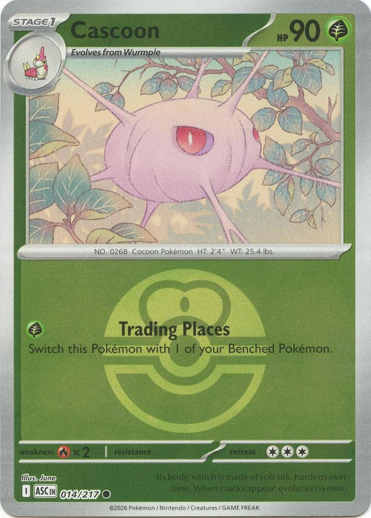 Cascoon (Love Ball) 014/217 Common Ascended Heroes Pokémon card