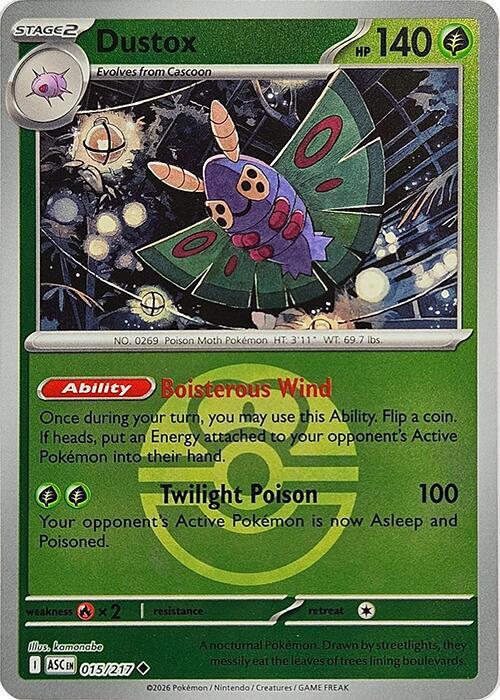 Dustox - 015/217 (Love Ball) 015/217 Uncommon Ascended Heroes Pokémon card