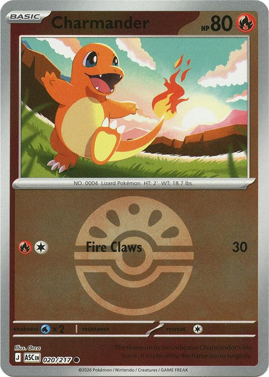 Charmander (Friend Ball) 020/217 Common Ascended Heroes Pokémon card