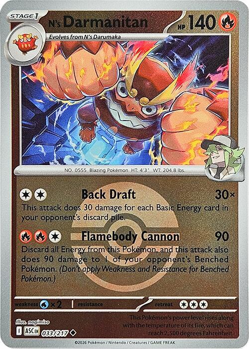 N's Darmanitan (Poke Ball) 033/217 Uncommon Ascended Heroes Pokémon card