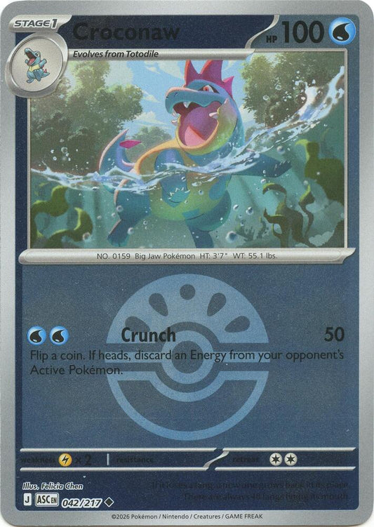 Croconaw (Friend Ball) 042/217 Uncommon Ascended Heroes Pokémon card