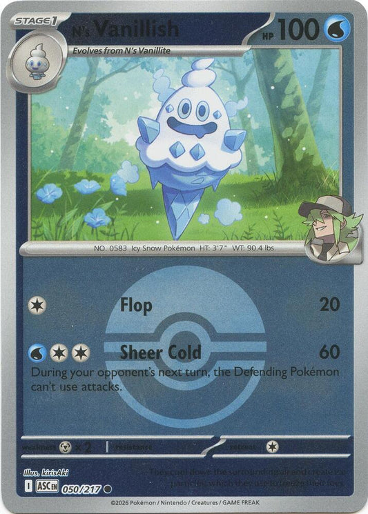 N's Vanillish (Poke Ball) 050/217 Common Ascended Heroes Pokémon card