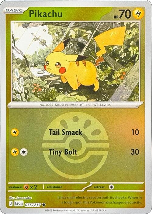 Pikachu (Friend Ball) 055/217 Common Ascended Heroes Pokémon card