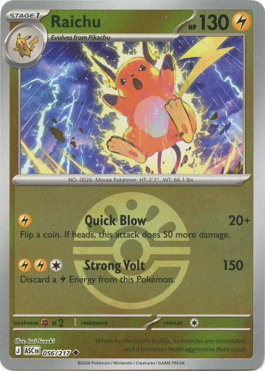 Raichu (Friend Ball) 056/217 Uncommon Ascended Heroes Pokémon card