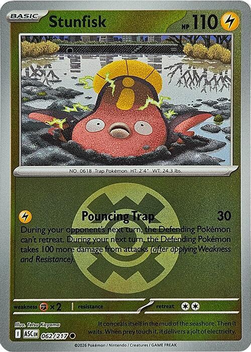 Stunfisk (Quick Ball) 062/217 Common Ascended Heroes Pokémon card