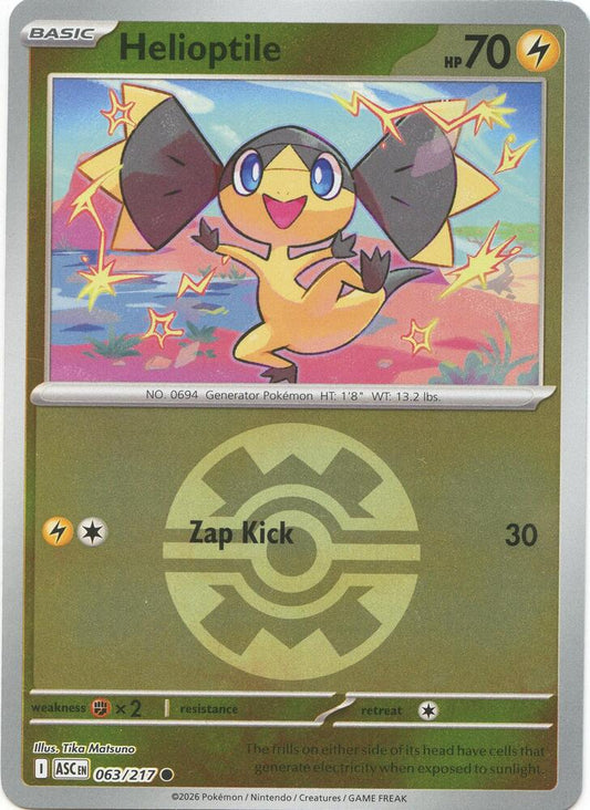Helioptile (Quick Ball) 063/217 Common Ascended Heroes Pokémon card