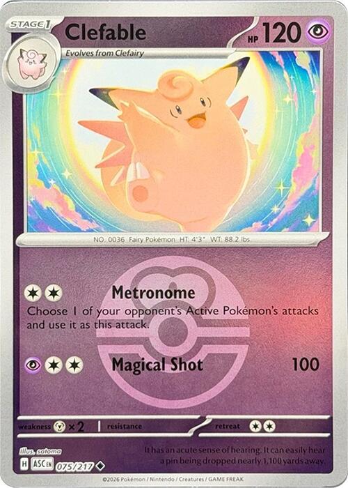 Clefable (Love Ball) 075/217 Uncommon Ascended Heroes Pokémon card
