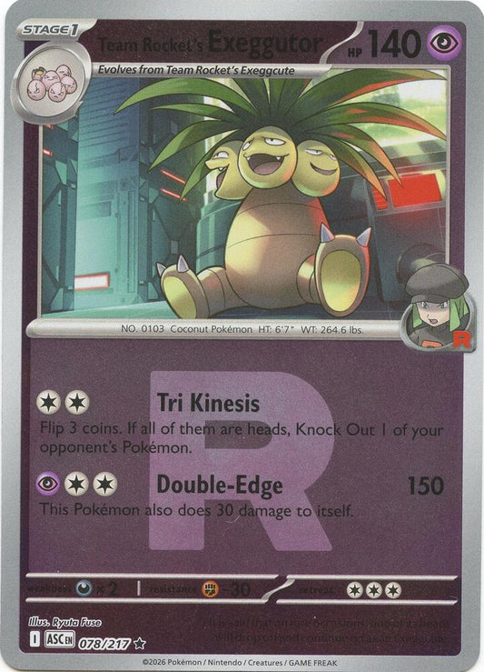 Team Rocket's Exeggutor (Team Rocket) 078/217 Rare Ascended Heroes Pokémon card