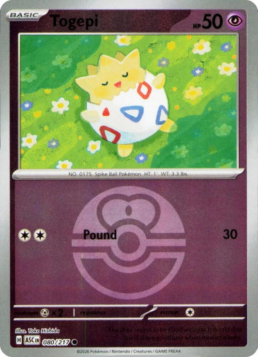 Togepi (Love Ball) 080/217 Common Ascended Heroes Pokémon card