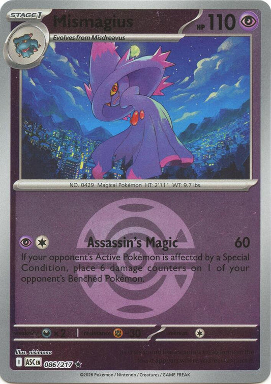 Mismagius (Dusk Ball) 086/217 Rare Ascended Heroes Pokémon card