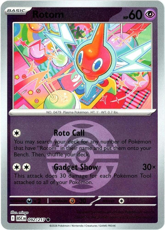 Rotom (Dusk Ball) 092/217 Common Ascended Heroes Pokémon card