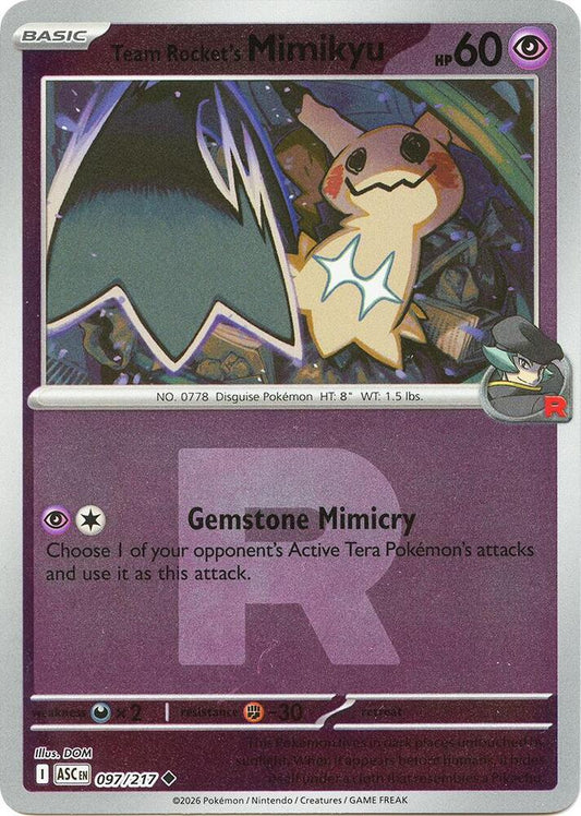 Team Rocket's Mimikyu - 097/217 (Team Rocket) 097/217 Uncommon Ascended Heroes Pokémon card