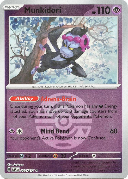 Munkidori (Dusk Ball) 099/217 Rare Ascended Heroes Pokémon card