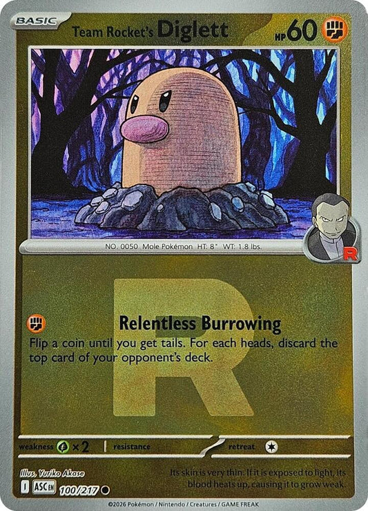 Team Rocket's Diglett (Team Rocket) 100/217 Common Ascended Heroes Pokémon card