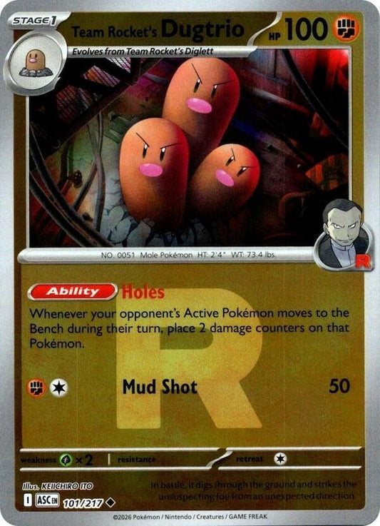 Team Rocket's Dugtrio - 101/217 (Team Rocket) 101/217 Uncommon Ascended Heroes Pokémon card