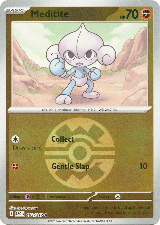 Meditite (Quick Ball) 103/217 Common Ascended Heroes Pokémon card