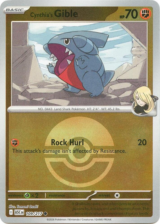 Cynthia's Gible (Poke Ball) 109/217 Common Ascended Heroes Pokémon card