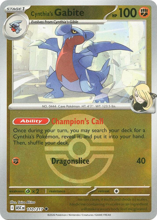 Cynthia's Gabite (Poke Ball) 110/217 Uncommon Ascended Heroes Pokémon card