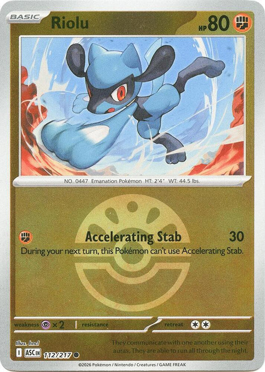 Riolu (Friend Ball) 112/217 Common Ascended Heroes Pokémon card