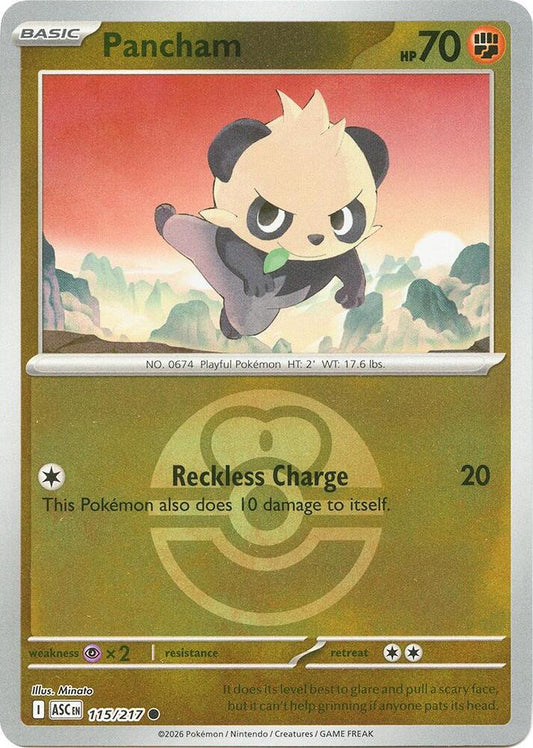 Pancham (Love Ball) 115/217 Common Ascended Heroes Pokémon card