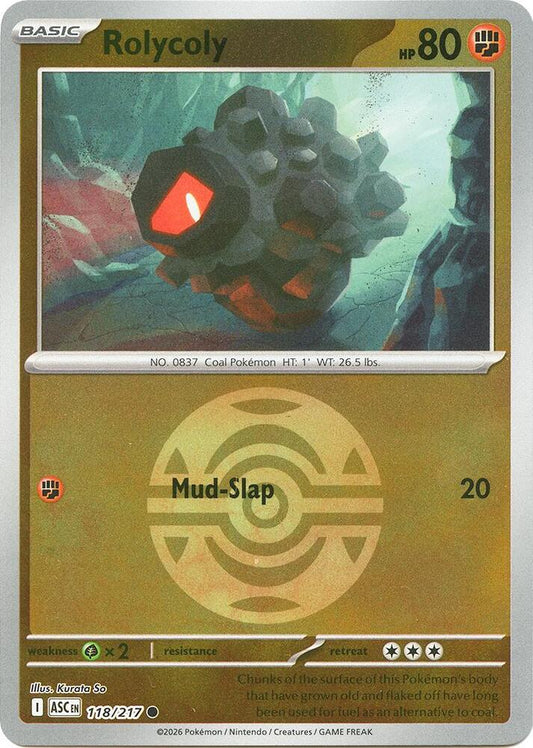 Rolycoly (Dusk Ball) 118/217 Common Ascended Heroes Pokémon card
