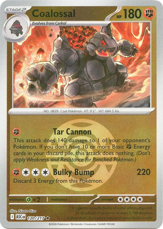 Coalossal (Dusk Ball) 120/217 Rare Ascended Heroes Pokémon card