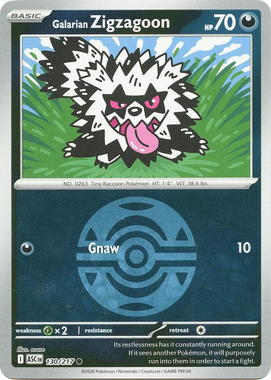 Galarian Zigzagoon (Dusk Ball) 130/217 Common Ascended Heroes Pokémon card