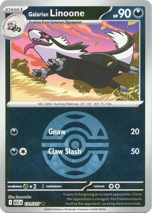 Galarian Linoone (Dusk Ball) 131/217 Common Ascended Heroes Pokémon card