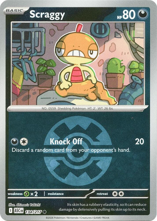 Scraggy (Quick Ball) 134/217 Common Ascended Heroes Pokémon card