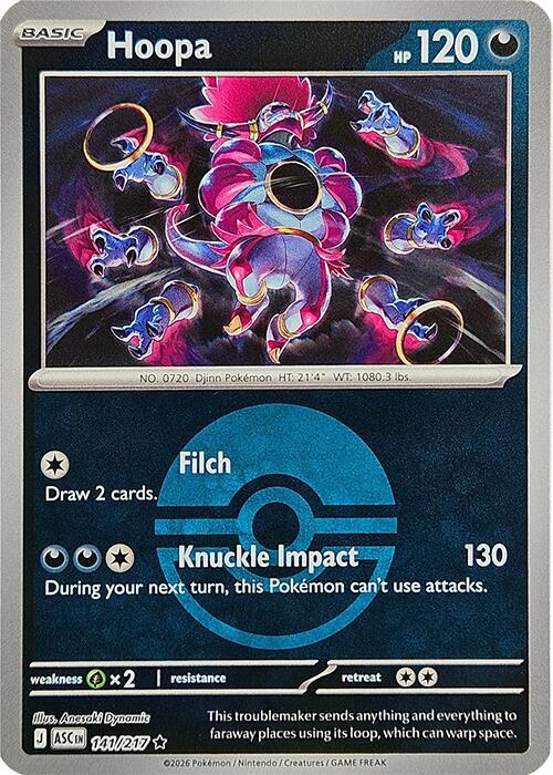 Hoopa (Poke Ball) 141/217 Rare Ascended Heroes Pokémon card