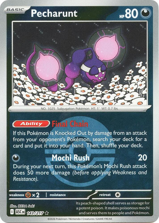 Pecharunt (Poke Ball) 143/217 Rare Ascended Heroes Pokémon card