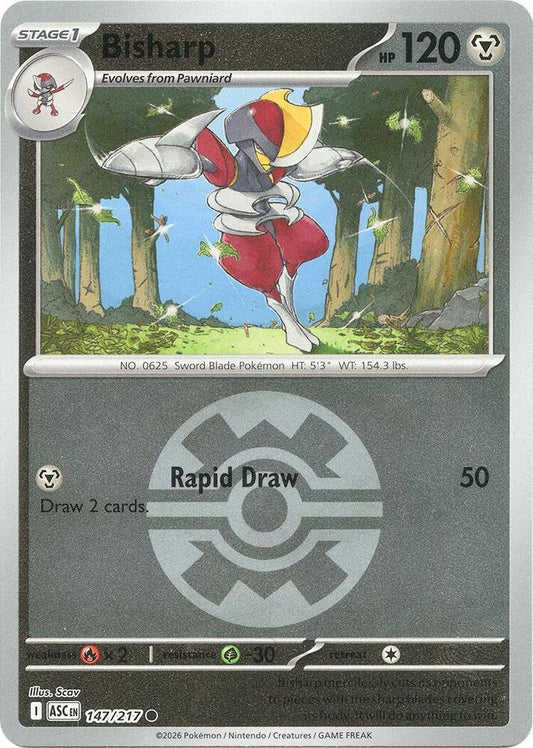 Bisharp (Quick Ball) 147/217 Common Ascended Heroes Pokémon card