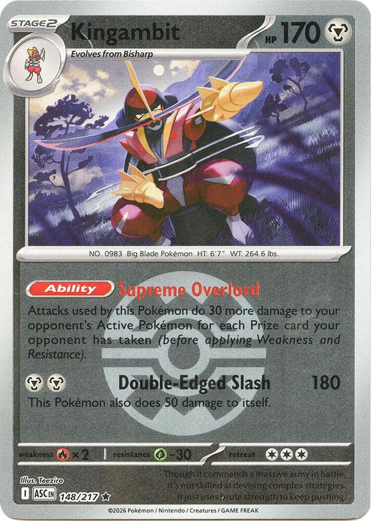 Kingambit (Quick Ball) 148/217 Rare Ascended Heroes Pokémon card