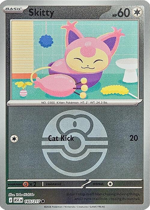 Skitty (Love Ball) 165/217 Common Ascended Heroes Pokémon card