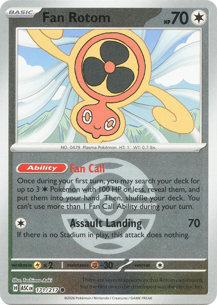 Fan Rotom - 171/217 (Dusk Ball) Common ME: Ascended Heroes