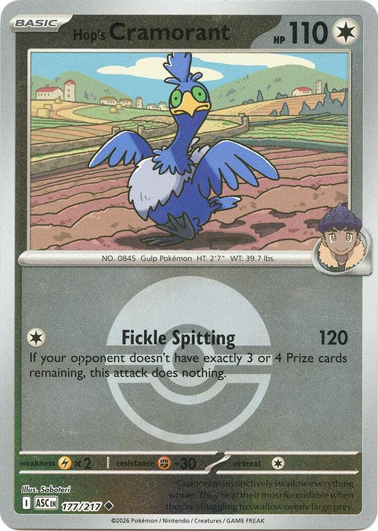 Hop's Cramorant (Poke Ball) 177/217 Uncommon Ascended Heroes Pokémon card