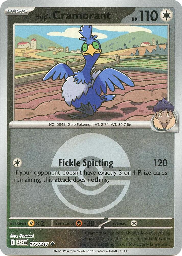 Hop's Cramorant (Poke Ball) - 177/217 Uncommon ME: Ascended Heroes