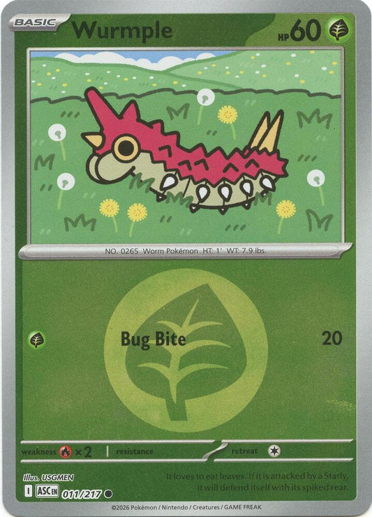 Wurmple (Energy Symbol Pattern) 011/217 Common Ascended Heroes Pokémon card