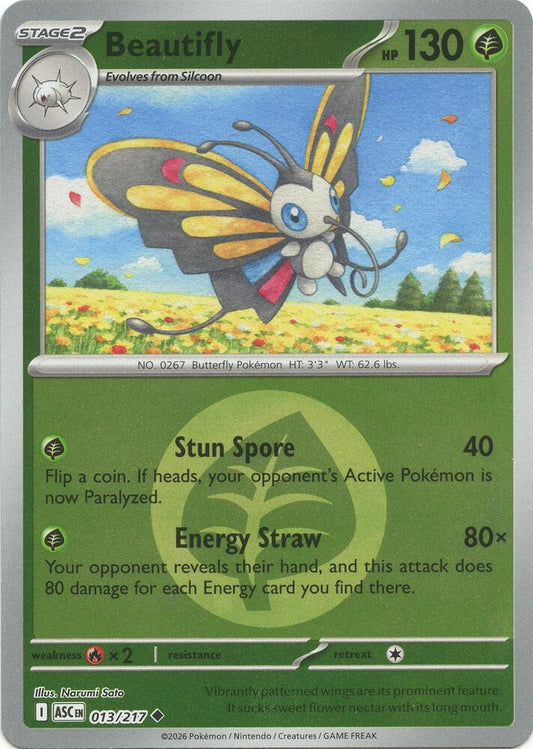 Beautifly - 013/217 (Energy Symbol Pattern) 013/217 Uncommon Ascended Heroes Pokémon card