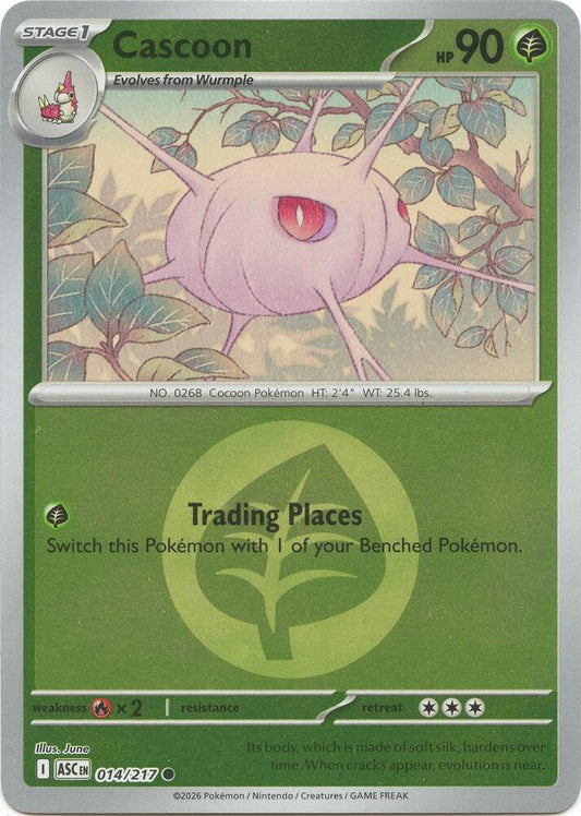 Cascoon (Energy Symbol Pattern) 014/217 Common Ascended Heroes Pokémon card