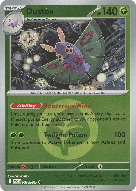 Dustox - 015/217 (Energy Symbol Pattern) 015/217 Uncommon Ascended Heroes Pokémon card