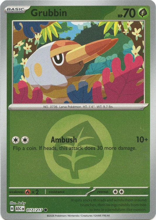 Grubbin (Energy Symbol Pattern) 017/217 Common Ascended Heroes Pokémon card