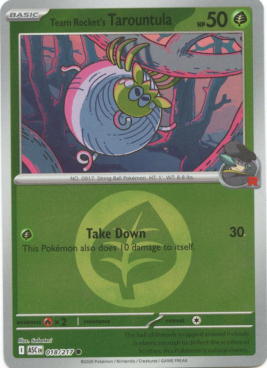 Team Rocket's Tarountula (Energy Symbol Pattern) 018/217 Common Ascended Heroes Pokémon card