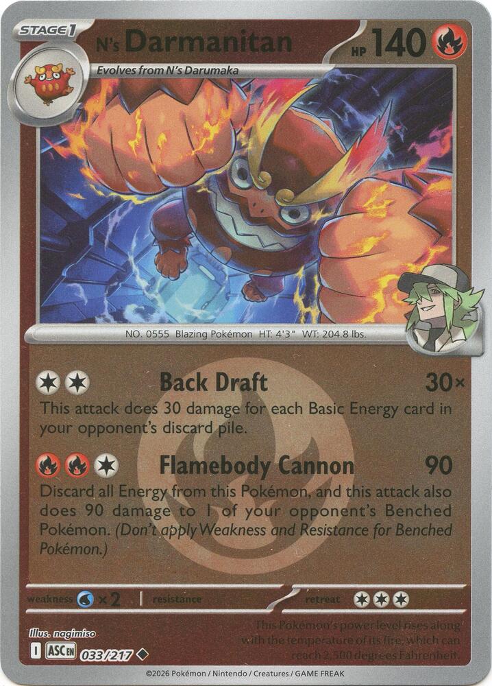 N's Darmanitan (Energy Symbol Pattern) - 033/217 Uncommon ME: Ascended Heroes