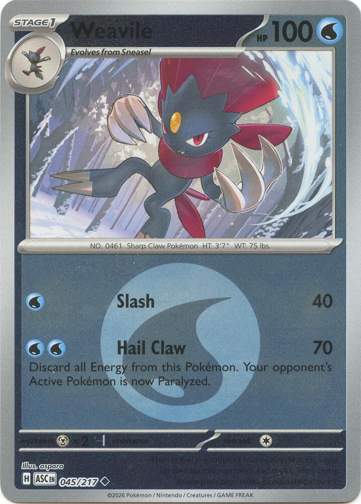 Weavile - 045/217 (Energy Symbol Pattern) Uncommon ME: Ascended Heroes